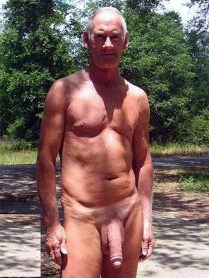 Unshaved mature masculine posing..